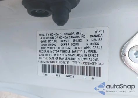 2017 Honda Civic Lx-P from USA, damaged, VIN 2HGFC4B0XHH309781